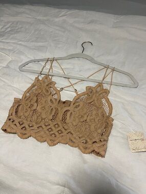 Free People Lace Bralette in Nude